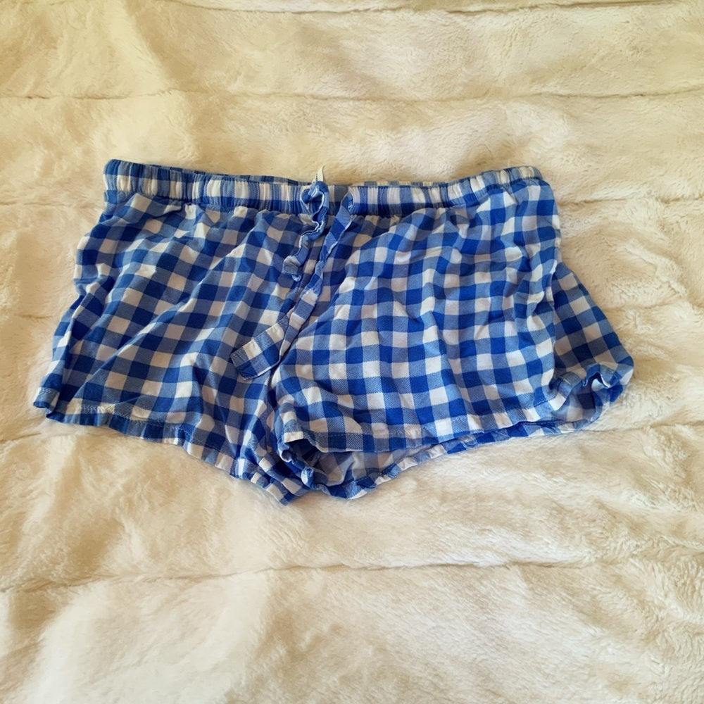 Cute blue plaid pj shorts